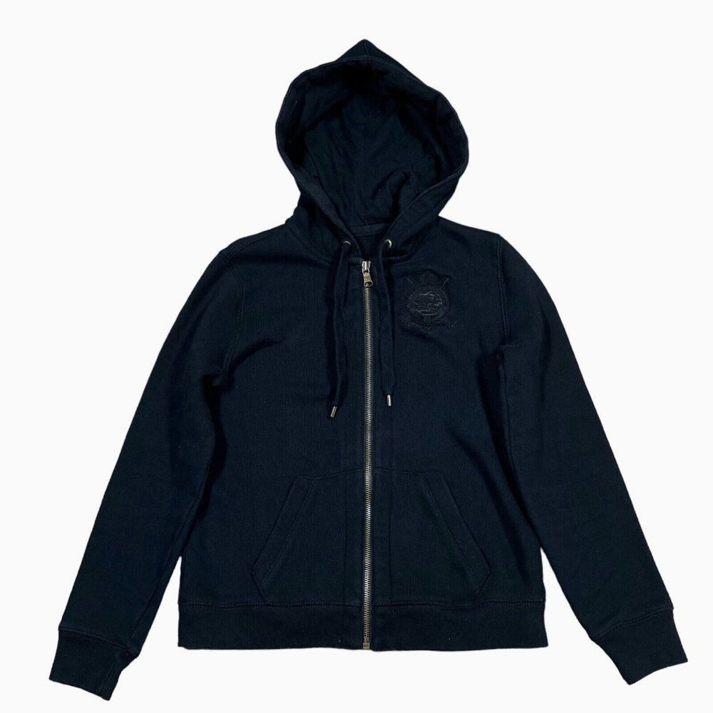 Ralph Lauren Jeans‎ Co Jacket Women's Zip Up Sweatshirt Hoodie Crest Patch XS-S